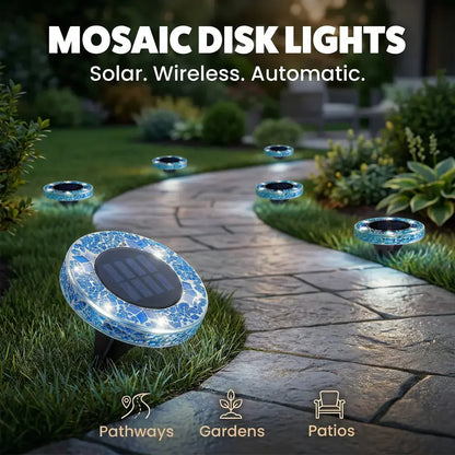 💎🌟 Solara™ aurinko-mosaiikkivalot – vedenpitävät LED-polkuvalot, syttyvät automaattisesti, ei johtoja