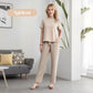 🌸 Uusi saapuminen - 50% ALE 💖 Naisten pehmeä ja rento top & housut -setti
