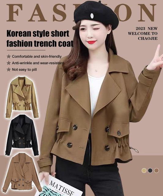 Korean tyyli lyhyt muoti trench takki