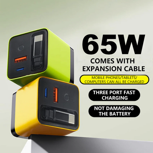 65W pikalaturi, jossa 80 cm sisäänvedettävä Type-C-kaapeli