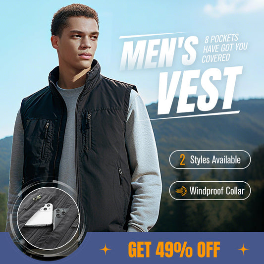 ⏰ Aikarajoitusmyynti 49% ALE🔥🧥 Miesten Oversize -ilmanhikkinen liivi takki taskuilla