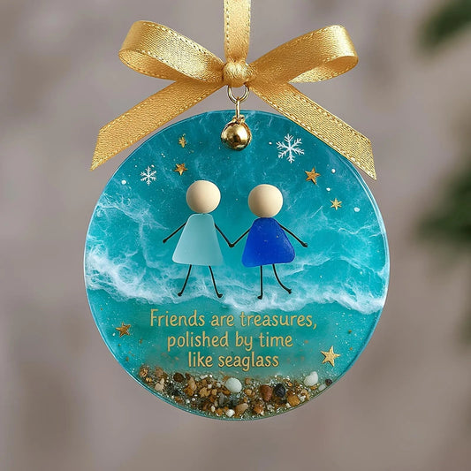 ⏳ VIIMEINEN PÄIVÄ -70% ALE!⏰ Ystävyyden Merilasi Joulukoriste 🌊✨ Luonnon Muovaama & Käsityönä Tehty 💝