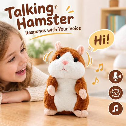 ✨ Puhuva hamsteripehmolelu – toistaa kaiken, mitä sanot, automaattinen päänheilutus, hulvattoman hauskaa niin lapsille kuin aikuisille. 🎁