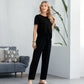 🌸 Uusi saapuminen - 50% ALE 💖 Naisten pehmeä ja rento top & housut -setti