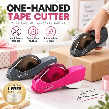 📦 MÄÄRÄAIKAINEN -50 % TARJOUS! ✂️ Kannettava teipinleikkuri – yhden käden käyttö, piilotettu terä turvallisuuden takaamiseksi. Sopii 12/19 mm teipille. 🛡️