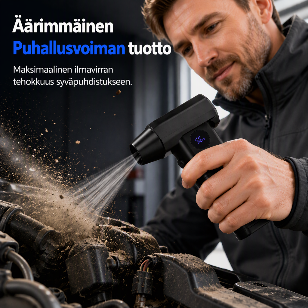💨 Langaton nopea turbo-puhallin ulkoalueiden siivoukseen