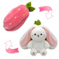 🍓Mansikkapupu muuttui pikku kaniksi🎀 Hedelmänukke Pehmolelu🐰