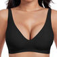 💕 Hyllytön Langaton Naisten Mukavat Langattomat Pojat Push Up Bralettes Saumattomat T-paidat Pojat Syvä V Arki Pojat