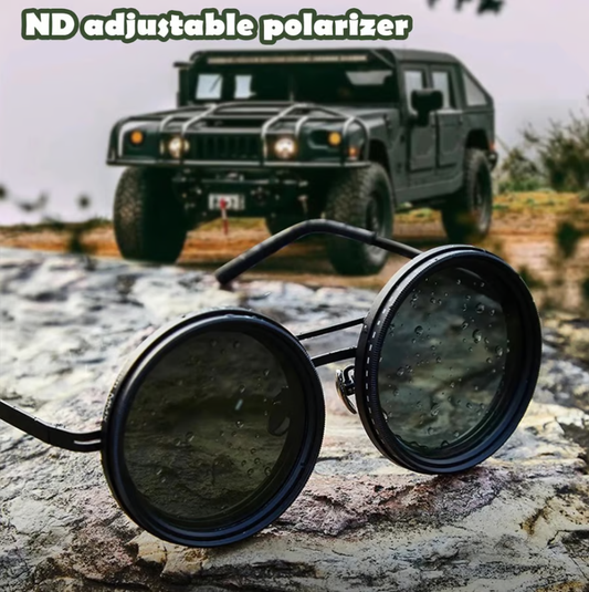 🕶️ 50 % ALENNUS NYT! 🌞 Säädettävänsävyiset polaroidit pyöreät aurinkolasit – UV400-suojaus, kevyet ja naarmunkestävät ✨