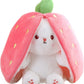 🍓Mansikkapupu muuttui pikku kaniksi🎀 Hedelmänukke Pehmolelu🐰