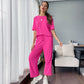 🌸 Uusi saapuminen - 50% ALE 💖 Naisten pehmeä ja rento top & housut -setti