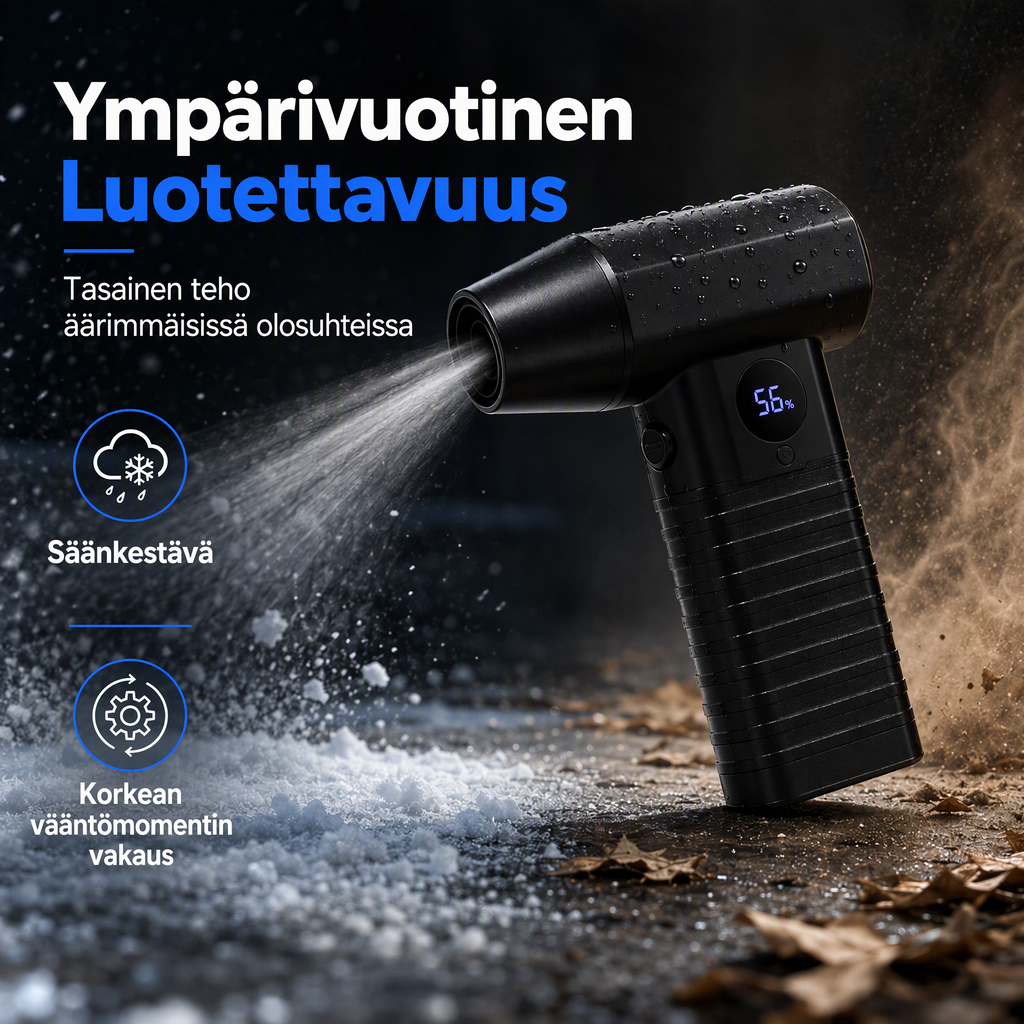 💨 Langaton nopea turbo-puhallin ulkoalueiden siivoukseen
