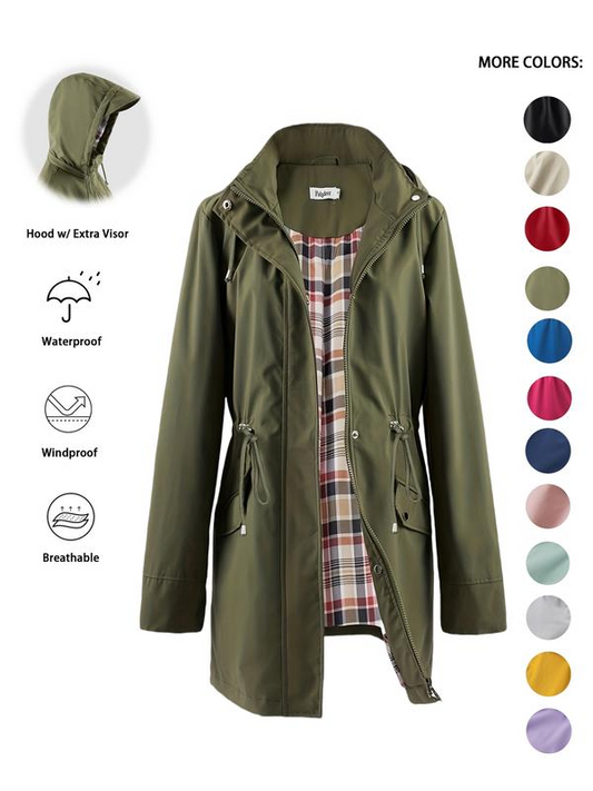 🔥KESÄALE -50% 🧥💦 Naisten tyylikäs. kevyt. vedenpitävä takki 🍃- Yhdistä tyyli ja kestävyys missä myrskyssä tahansa!