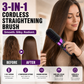 💇‍♀️🔥 3-in-1 Langaton Hiustensuoristusharja – Suorista, Kiharru & Selvitä – USB-C Ladattava, 4 Lämpöasetusta – Täydellinen Hiustyyli Missä Tahansa! ✨