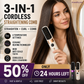 💇‍♀️🔥 3-in-1 Langaton Hiustensuoristusharja – Suorista, Kiharru & Selvitä – USB-C Ladattava, 4 Lämpöasetusta – Täydellinen Hiustyyli Missä Tahansa! ✨