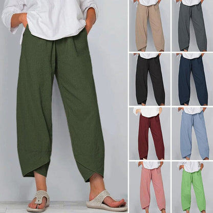 👖 -50% ALENNUS NYT! ✨ Vintage-tyyliset epäsymmetriset housut joustavalla vyötäröllä ja taskuilla – Ainutlaatuinen muotoilu, mukava istuvuus ja käytännöllinen tyyli 🌸