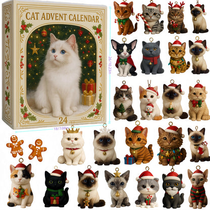 🐱 50% ALE🎄 Kissanystävien Adventtikalenteri 2025 - 24 Päivää Leluja/Herkkuja Kissaystävällesi, Juhlavan Joulumainen Suunnittelu 🎁📦