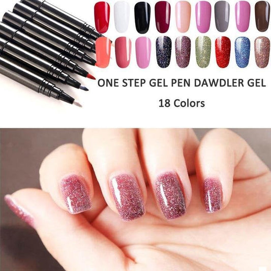💅Rajoitetun ajan osta 1, saat 1 ilmaiseksi ✨Yhden vaiheen geelikynsi kynä | 3-in-1 ilman päällyslakkaa UV-kynsilakka | Pitkäkestoinen DIY-manikyyrikynä tarkalla kärjellä🎨