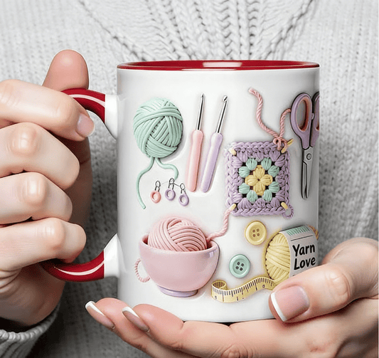 💥VIIMEINEN MYYNTIpäIVÄ 50 % ALENNUS!!🏆Pikamyynti⚡ Yli 50 000 kappaletta myyty! Loppumassa💥Yarn Love -muki, lahja käsityöläisille ja luoville sieluille