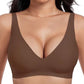 💕 Hyllytön Langaton Naisten Mukavat Langattomat Pojat Push Up Bralettes Saumattomat T-paidat Pojat Syvä V Arki Pojat