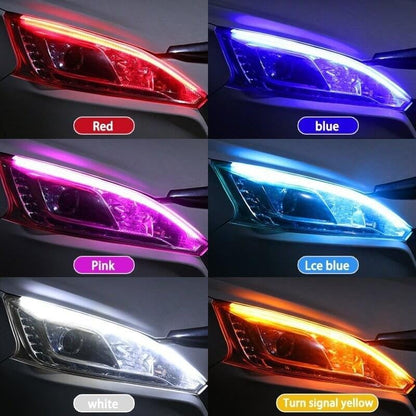 💡 RAJOITETUN AJAN 50 % ALENNUS! ⚡ 2 kpl joustava auton LED-vilkkuvalo – vedenkestävä kaksivärinen, itseliimautuva 12 V -nauha ✨