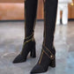 🔥Teräväkärkinen kärki Chunky Heel Knee High Boots