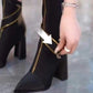 🔥Teräväkärkinen kärki Chunky Heel Knee High Boots