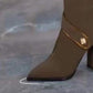 🔥Teräväkärkinen kärki Chunky Heel Knee High Boots