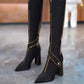 🔥Teräväkärkinen kärki Chunky Heel Knee High Boots
