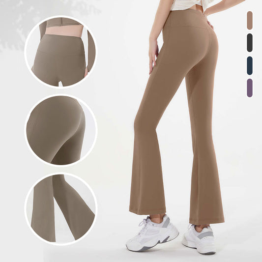 Slim-fit nopeasti kuivuvat korkeavyötäröiset haarahousut joogahousut