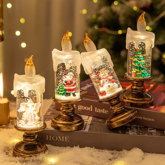 🎄Paristokäyttöinen valaistu joulun lumipallo-kynttil