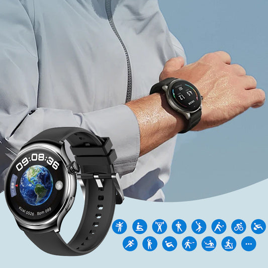 ⌚Monitoiminen pyöreä urheilu smartwatch💞