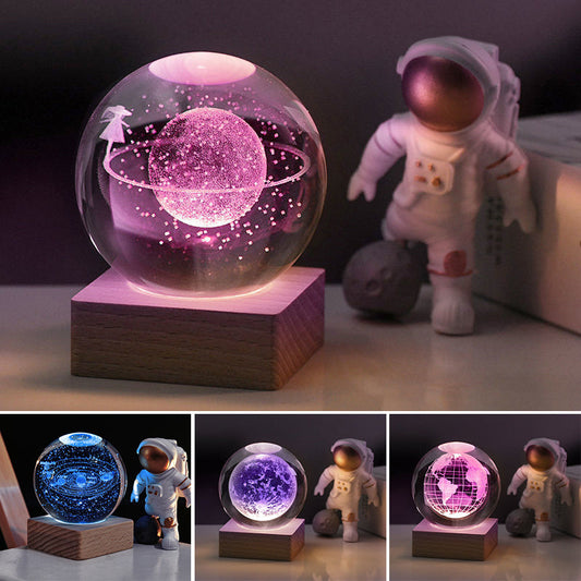 Pääsiäinen 3D Galaxy -kristallipalloyövalo sisustusvalo (50 % ALE)