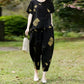 💖Naisten painokuvioinen T-paita & Cropped-housut -setti