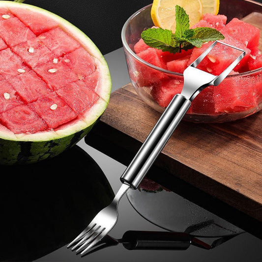 🔥 Osta 1 saa 1 ilmaiseksi🍉2-in-1 ruostumaton teräksen hedelmäleikkaja ja haarukka