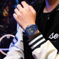 🌈「Cyberpunk-futuristinen tyyli」⌚ Miesten monitoiminen muotikvarttikello