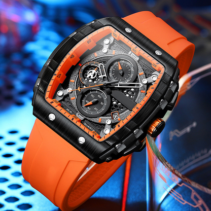 🌈「Cyberpunk-futuristinen tyyli」⌚ Miesten monitoiminen muotikvarttikello