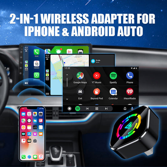 2-in-1 Langaton Sovitin iPhonelle ja Android Autolle
