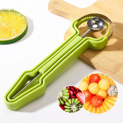 🏖️Kesän kuuma tarjous -50 %🍉3-in-1 ruostumattomasta teräksestä valmistettu meloninpalloilijan kauhatyökalusarja👍.