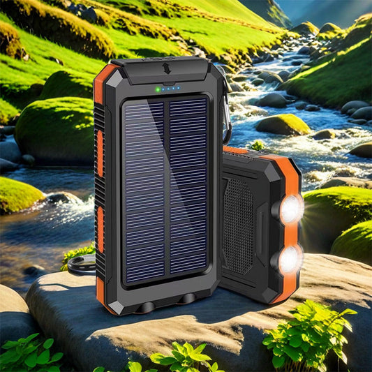 20000mAh Kannettava Aurinkolaturi Power Bank LED-taskulamvulla