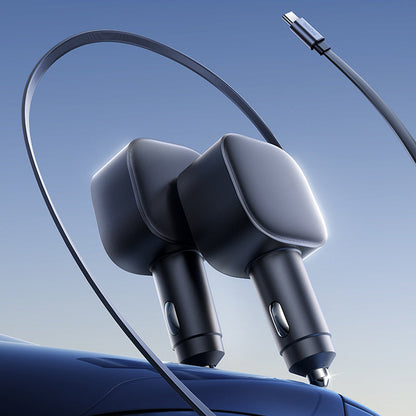 ⚡ Kompakti vetäistevä autolaturi – Pikalataus automaattikelalla, kaksoisUSB-portit kaikille laitteille 🚗📱