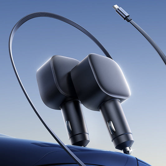 ⚡ Kompakti vetäistevä autolaturi – Pikalataus automaattikelalla, kaksoisUSB-portit kaikille laitteille 🚗📱