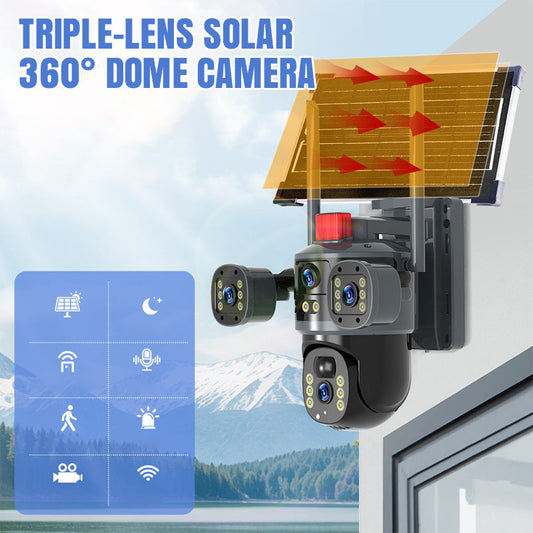 💥2025 Uusi Kuuma Myynti🎥 Kolmoislinssi Aurinko 360° Kupolikamera