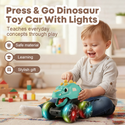 🦖🚙Paina ja mene -dinosauruksen leluauto valoilla🎁