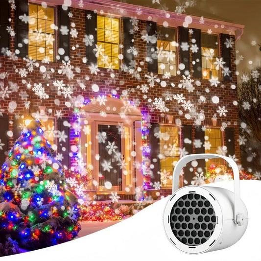 🎄🔥Ulkona käytettävä lumihiutale-joulu-LED-lavavalo, pyörivä kuvio-projektori