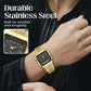 ⌚ RAJOITETUN AJAN -50%! 💥 Retrotyylinen neliökellotaulun monitoimikello – kaksoisnäyttö, sinkkiseos, ruostumaton teräs ✨