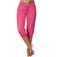 💎 -50% ALENNUS! 💎 Kiristysnyörillä varustetut crop-verryttelyhousut – Pehmeää polyesteriä, capripituus ja sivutaskut (6 väriä, koot S–3XL) 👖🌸