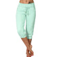 💎 -50% ALENNUS! 💎 Kiristysnyörillä varustetut crop-verryttelyhousut – Pehmeää polyesteriä, capripituus ja sivutaskut (6 väriä, koot S–3XL) 👖🌸
