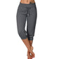 💎 -50% ALENNUS! 💎 Kiristysnyörillä varustetut crop-verryttelyhousut – Pehmeää polyesteriä, capripituus ja sivutaskut (6 väriä, koot S–3XL) 👖🌸