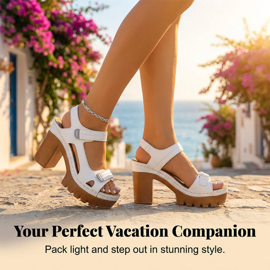 👡 SALAMIALENNUS: -50%! 🏖️ Naisten platform-yhdenhihnansandaalit – Säädettävä tarranauha, pehmustettu pohjallinen ja liukumaton pito ✨